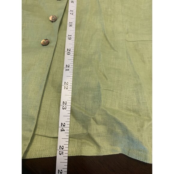 Anne Klein Linen Copped Button Up Blouse Size 14 - Picture 5 of 8